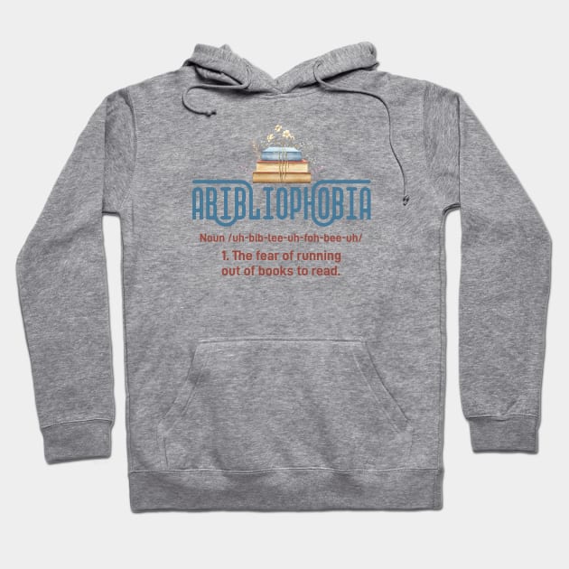 Abibliophobia Definition Funny Book Lover Hoodie by MIKOLTN